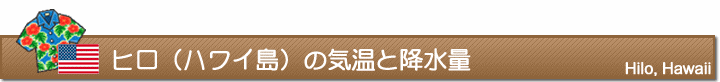 ヒロ（ハワイ島）の気温と降水量