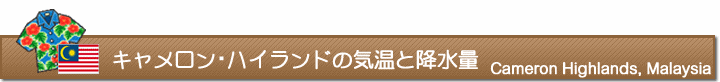 キャメロン・ハイランドの気温と降水量