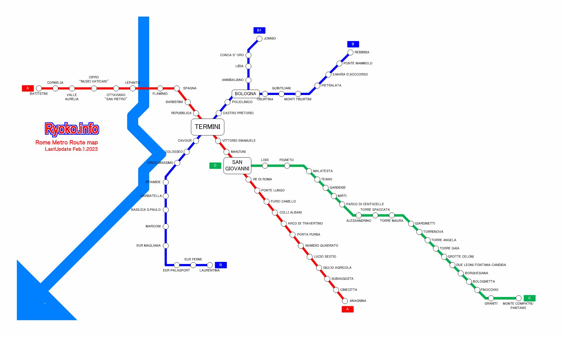 Rome Metro Train Map