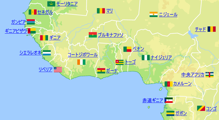 ガーナの気温と降水量