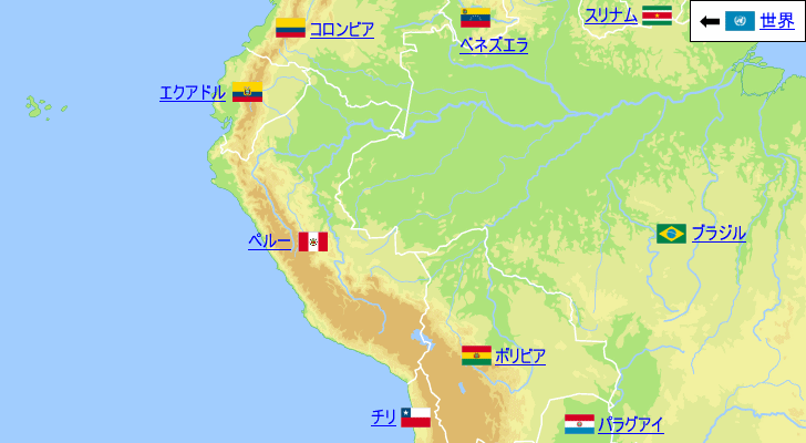 ペルーの気温と降水量