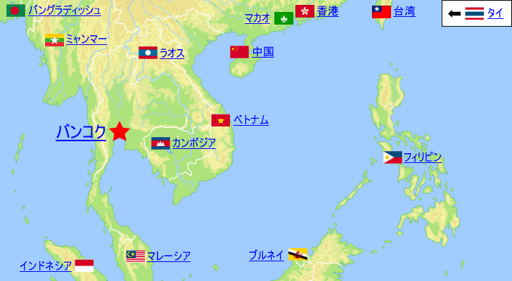 バンコクの気温と降水量