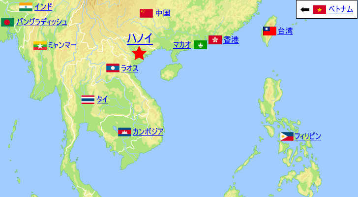 ハノイの気温と降水量