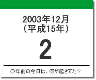 2003年（平成15年）12月2日の出来事