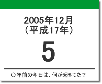 2005年（平成17年）12月5日の出来事