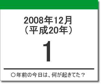 2008年（平成20年）12月1日の出来事