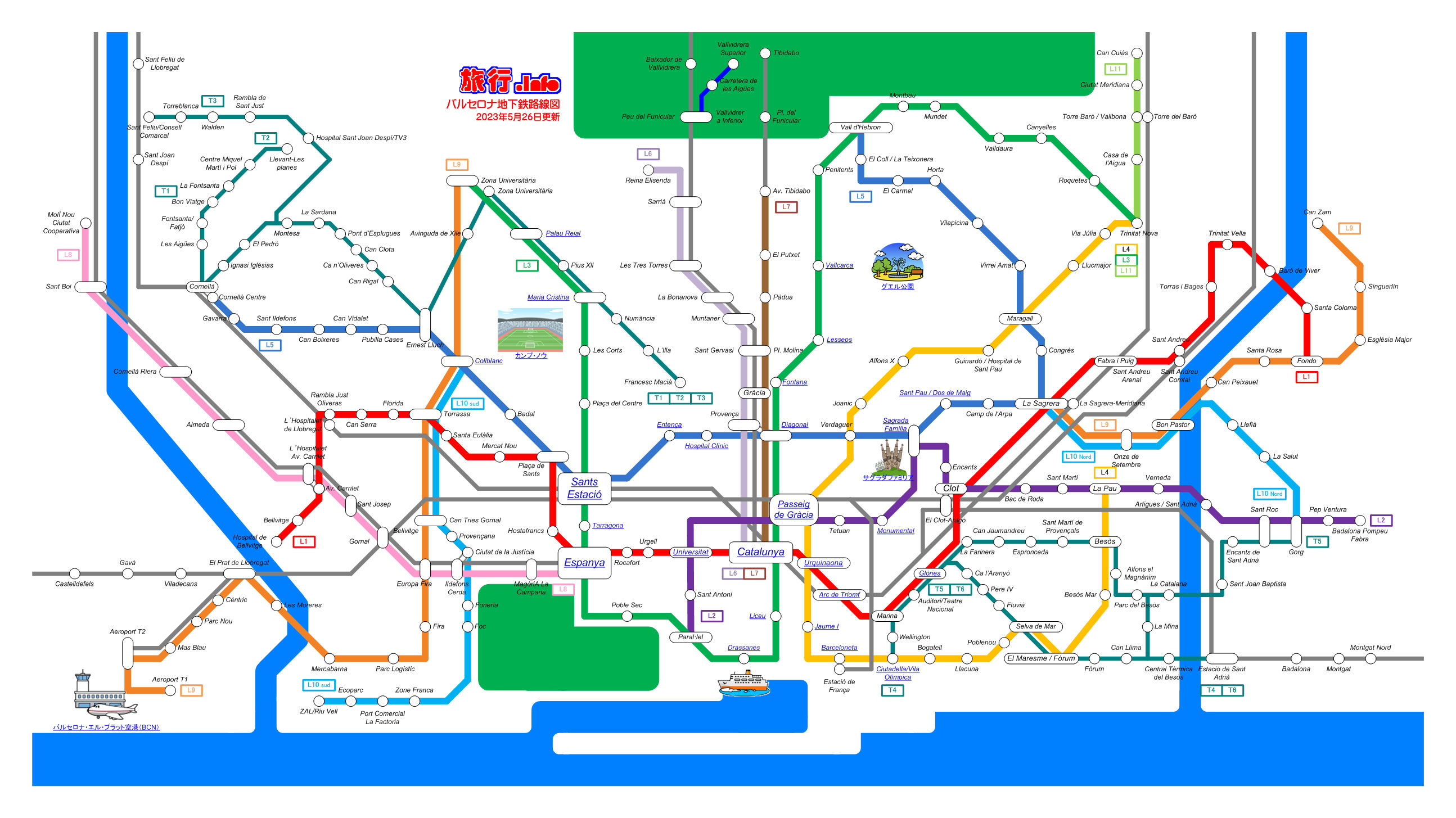 バルセロナ鉄道路線図