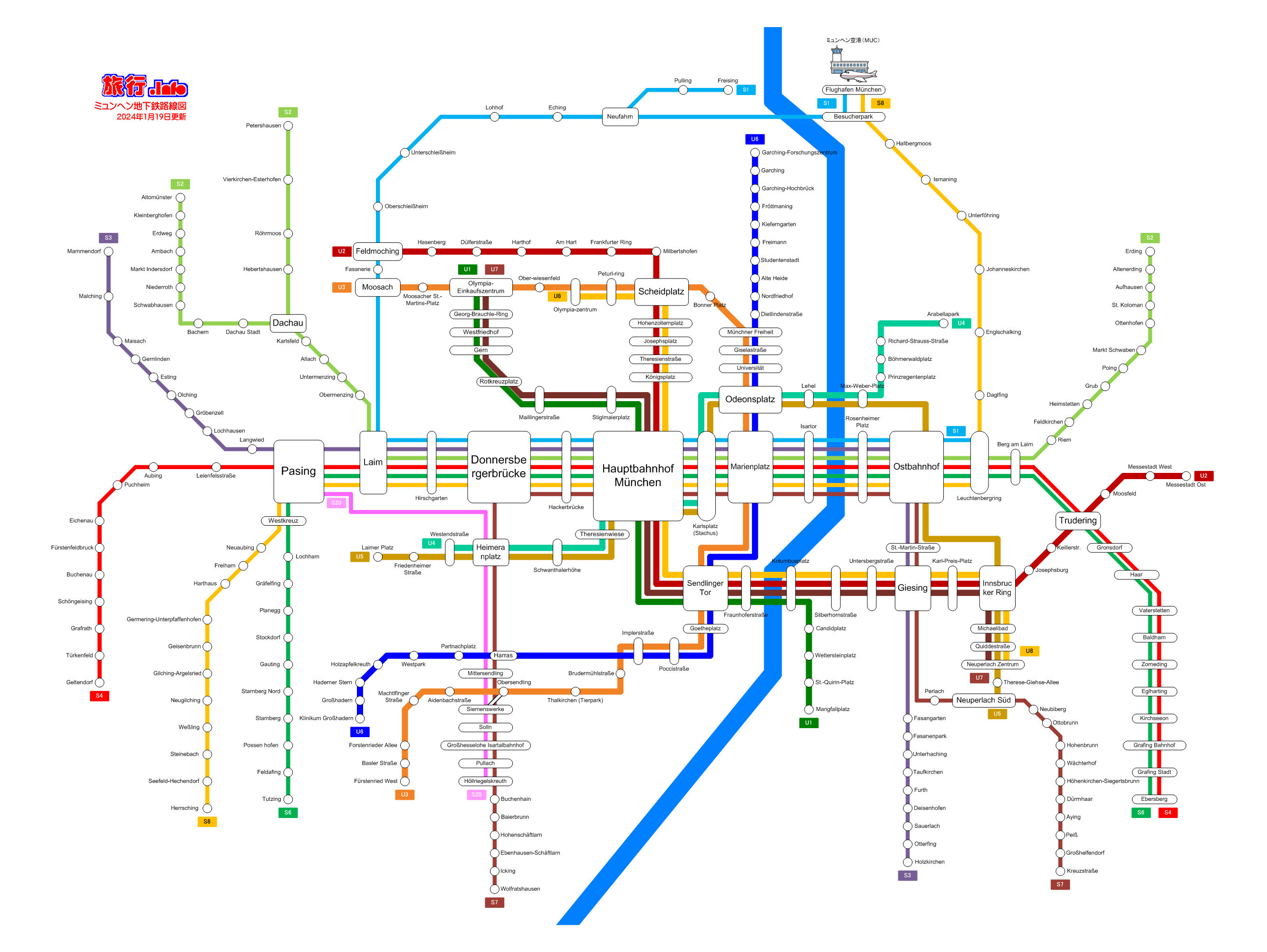 ミュンヘン鉄道路線図