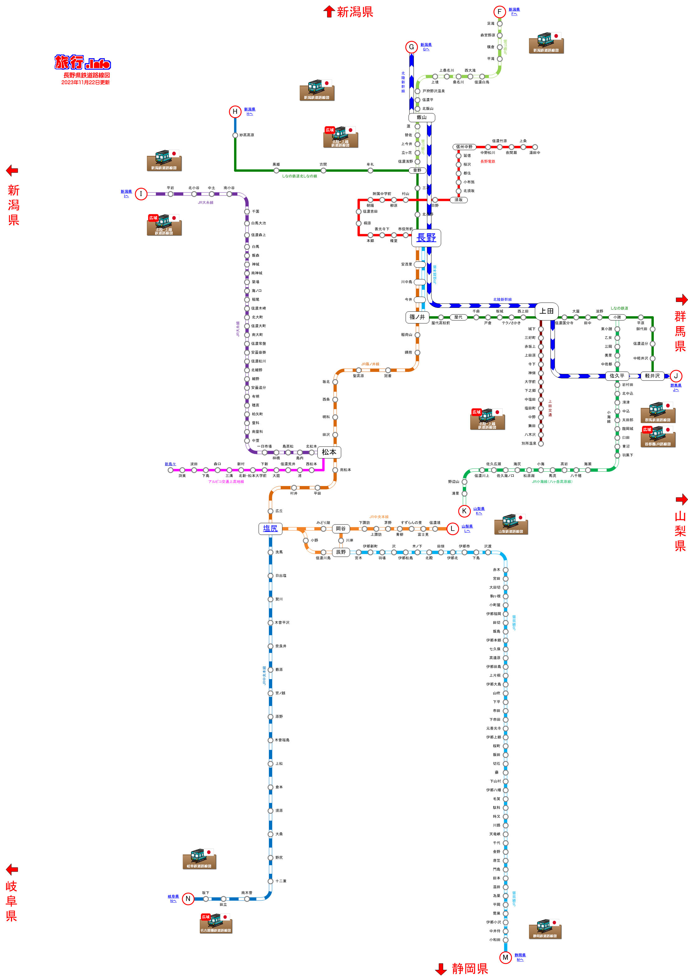 長野県鉄道路線図