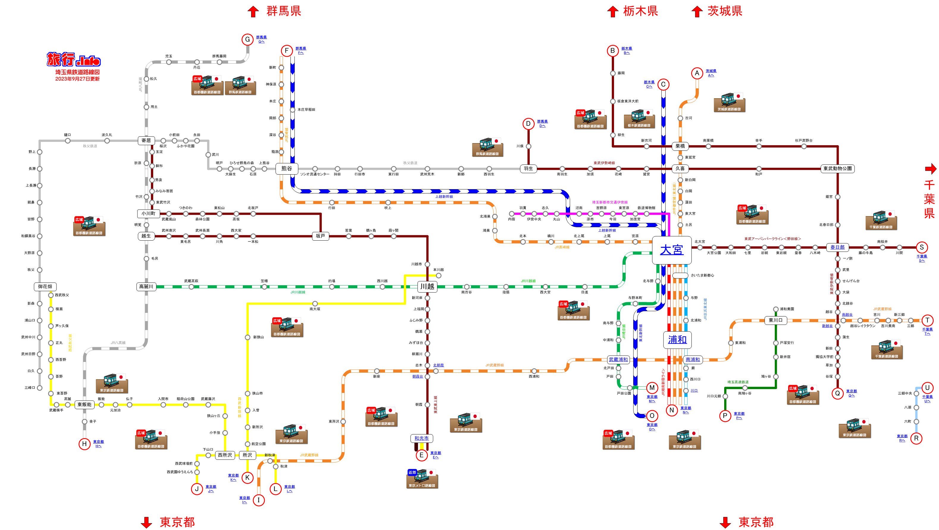 埼玉県鉄道路線図